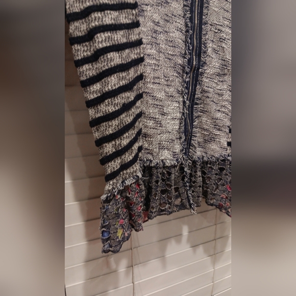 Striped Black and Gray Women's Sweater - Picture 3 of 7